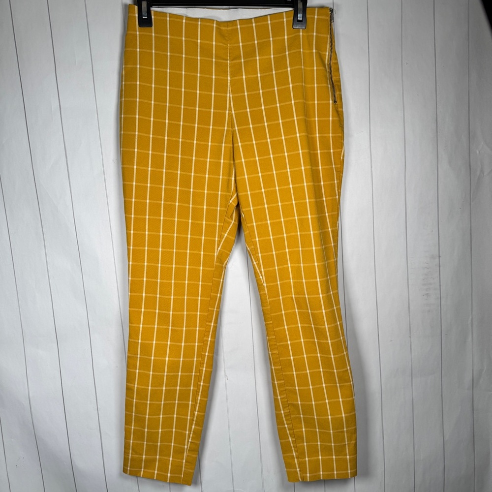 A New Day Target 10 Yellow Plaid Ankle Chino Pants Career Office Business Casual